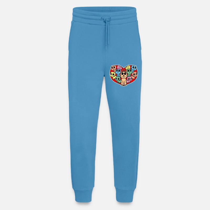 Katzen herz Liebe - Jogginghose - made by SPREAD -  Sol Blue