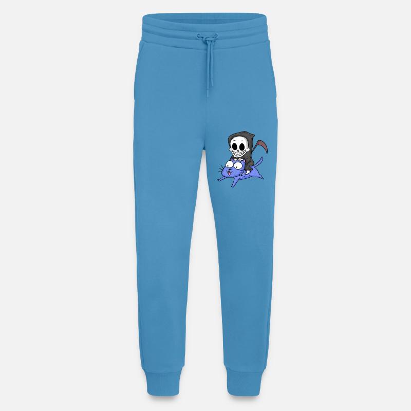 Grim Reaper sitting on cat - Jogging Pants - made by SPREAD - Sol Blue
