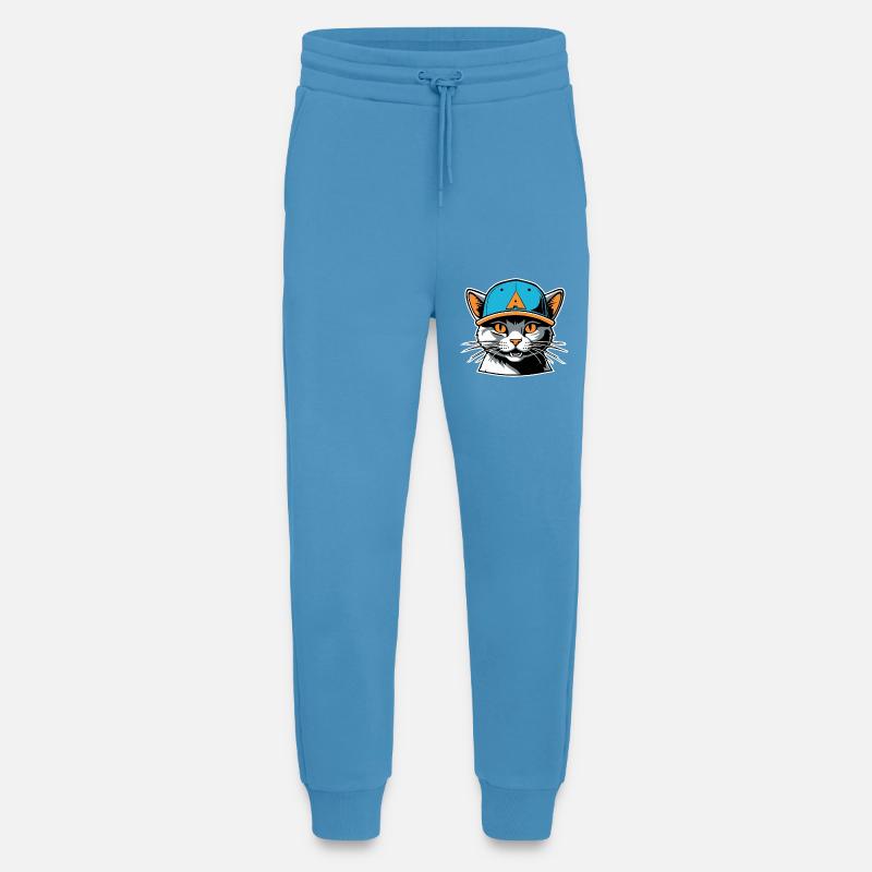 Cat in a hat - Jogging Pants - made by SPREAD - Sol Blue