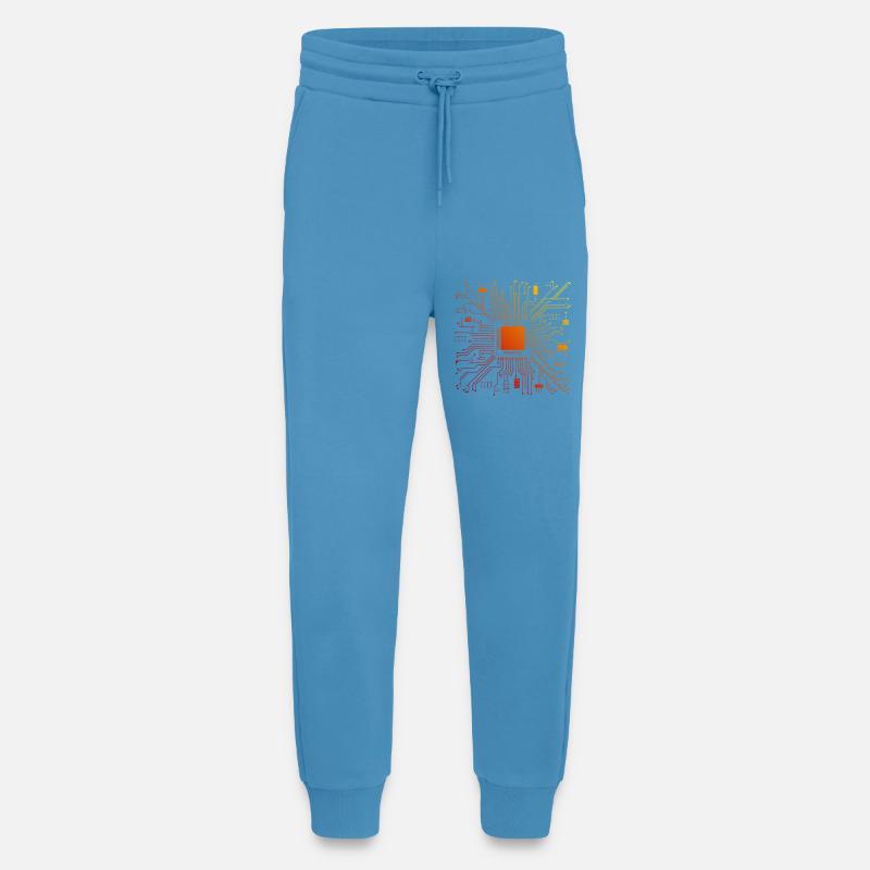 Tech Computer Motherboard Abstract Microchip - Jogging Pants - made by SPREAD  -  Sol Blue