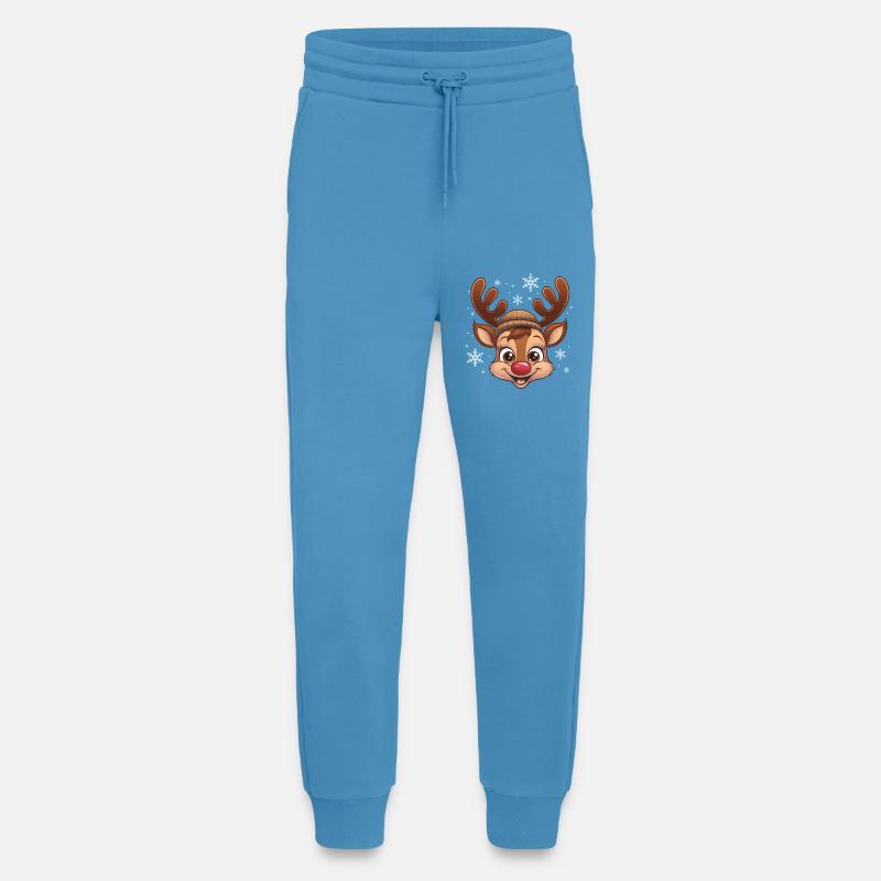 Cute Reindeer Boy with Woolen Hat - Jogging Pants - made by SPREAD - Sol Blue