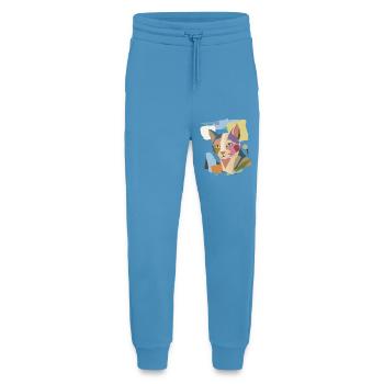 Abstrakte Katze im modernen Farbblock-Design - Jogginghose - made by SPREAD -  Sol Blue - Vorne