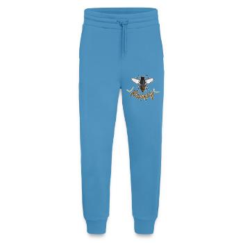 Happy bee with 'Happy' lettering - Jogging Pants - made by SPREAD  -  Sol Blue - Front