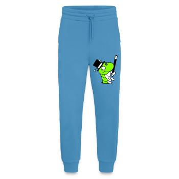 Caterpillar Sir Mr. Rich Monocle Glasses Cylinder Hole - Jogging Pants - made by SPREAD  -  Sol Blue - Front