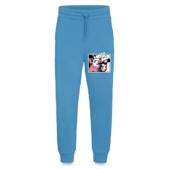 Piggy with Party and Celebration Bottle - Jogging Pants - made by SPREAD  -  Sol Blue - Front