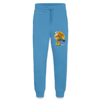 Mouette avec parapluie jaune et bottes - Pantalon de jogging bio décontracté fabriqué en UE -  Sol Blue - Devant