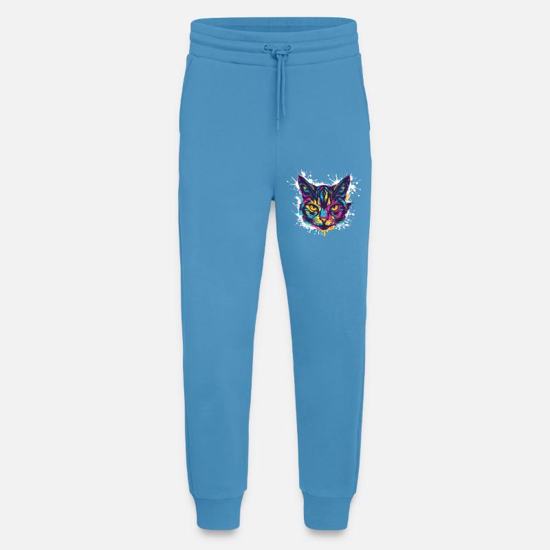 Cat Splatter Paint Blobs - Jogging Pants - made by SPREAD  -  Sol Blue