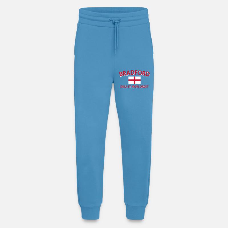 Drapeau de Bradford avec devise - Pantalon de jogging bio décontracté fabriqué en UE -  Sol Blue