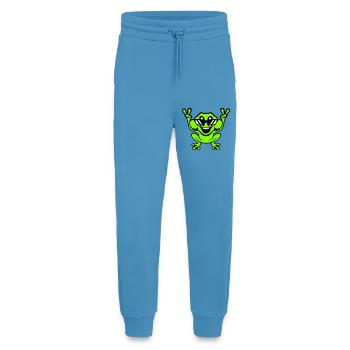 Frosch Kröte cool Sonnenbrille Victory Peace Hände - Jogginghose - made by SPREAD -  Sol Blue - Vorne