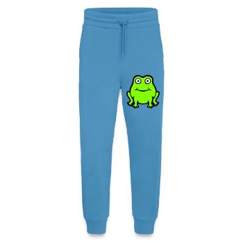 Frosch Kröte lächelt lustig Comic glücklich süß - Jogginghose - made by SPREAD -  Sol Blue - Vorne
