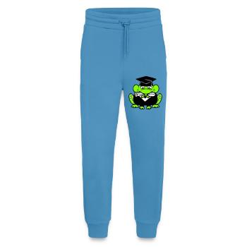grenouille diplôme d’études secondaires réussi collège mignon - Pantalon de jogging bio décontracté fabriqué en UE -  Sol Blue - Devant