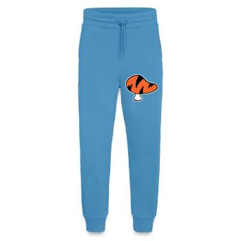 Logo champignon tigre STICK Variante - Pantalon de jogging bio décontracté fabriqué en UE -  Sol Blue - Devant
