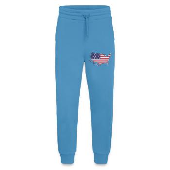 USA Flag Contour Motif - Jogging Pants - made by SPREAD  -  Sol Blue - Front
