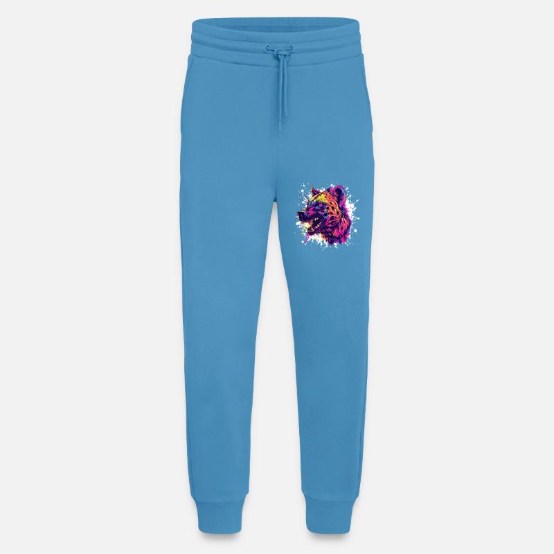 Kojote Kopf Farbsplash - Jogginghose - made by SPREAD -  Sol Blue