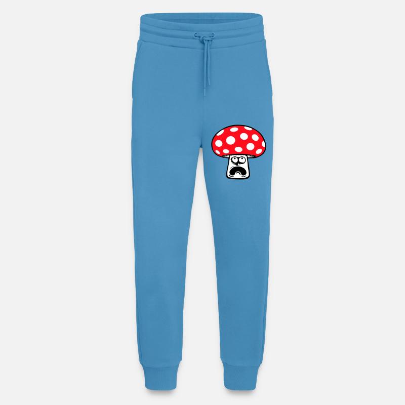Champignon effrayé, paniqué, levant les yeux, - Pantalon de jogging bio décontracté fabriqué en UE -  Sol Blue