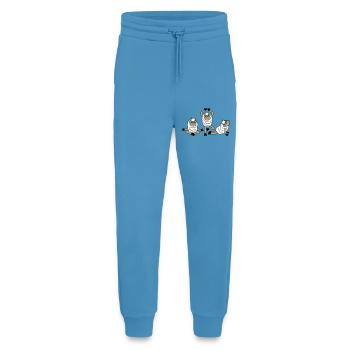 Schaf Drei Müde Erschöpft Yoga Meditation 3 Posen - Jogginghose - made by SPREAD -  Sol Blue - Vorne