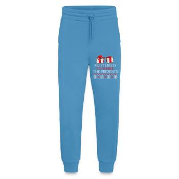 Most Likely to Shake the Presents Christmas Fun - Jogging Pants - made by SPREAD  -  Sol Blue - Front