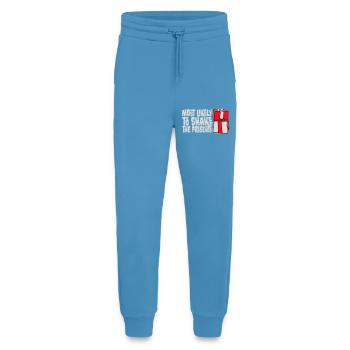 Most Likely to Shake the Presents Christmas Fun - Jogging Pants - made by SPREAD  -  Sol Blue - Front