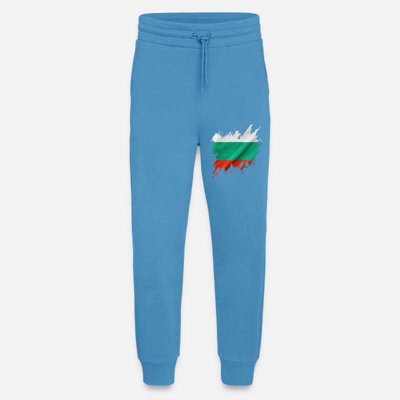 Drapeau bulgare, style déchiré - Pantalon de jogging bio décontracté fabriqué en UE -  Sol Blue