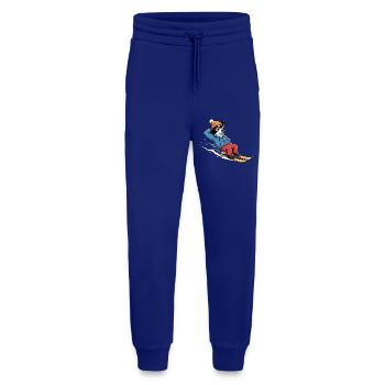 Entspannter Ski Hund Mit Sonnenbrille Und Mütze - Jogginghose - made by SPREAD - Iconic Blue - Vorne