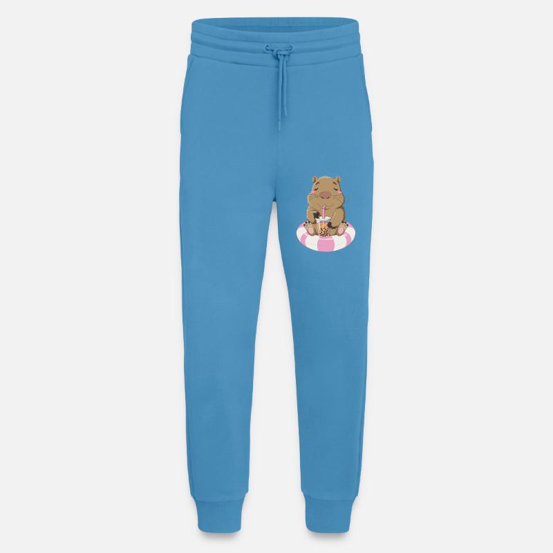Relaxed Wombat With Bubble Tea Illustration - Jogging Pants - made by SPREAD  -  Sol Blue