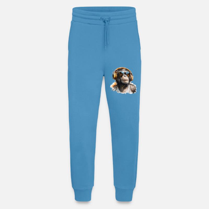 Cooler Affe mit Kopfhörer und Sonnenbrille - Jogginghose - made by SPREAD -  Sol Blue