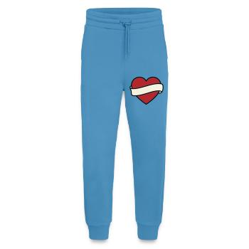 Tattoo Heart Banner Scroll Vector - Jogging Pants - made by SPREAD  -  Sol Blue - Front