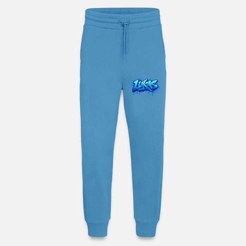 Graffiti LUKAS Name Gift Ideal Printable - Jogging Pants - made by SPREAD  -  Sol Blue