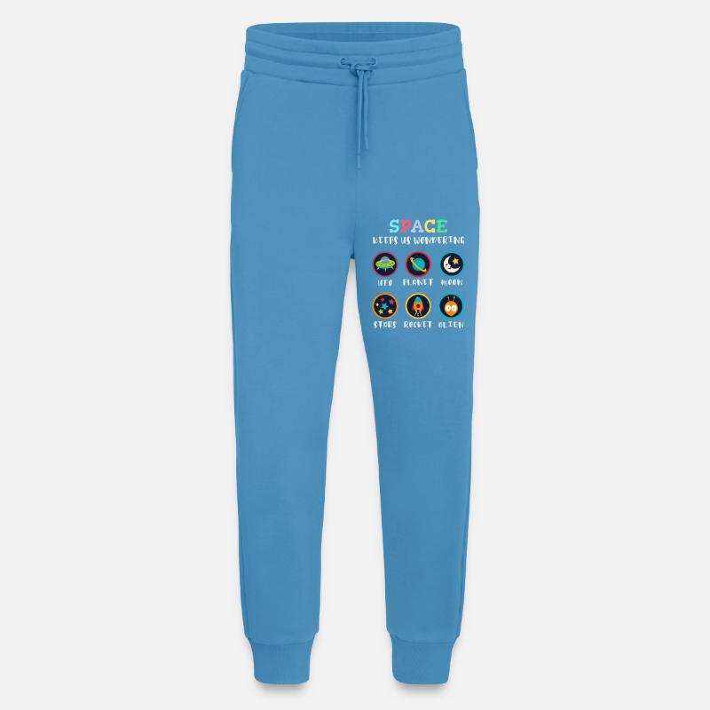 L’espace suscite la curiosité - Pantalon de jogging bio décontracté fabriqué en UE - Sol Blue