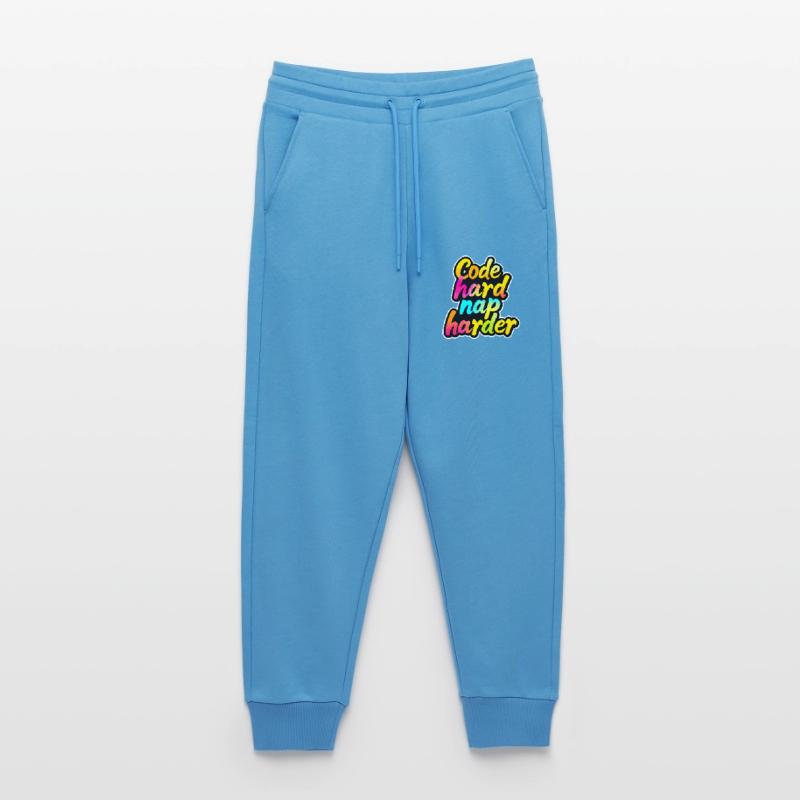 Code Hard Nap Harder Funny Programmer Tee Pantalon de jogging bio décontracté fabriqué en UE