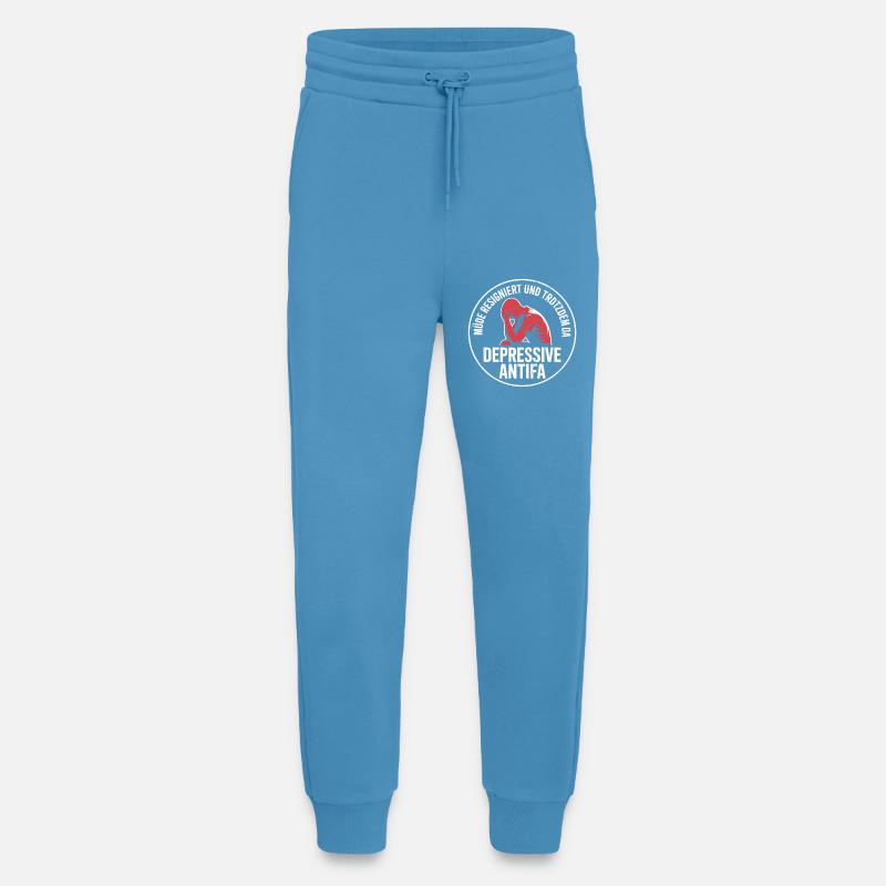 Depressive Antifa - Antifascist Merch - Jogginghose - made by SPREAD - Sol Blue