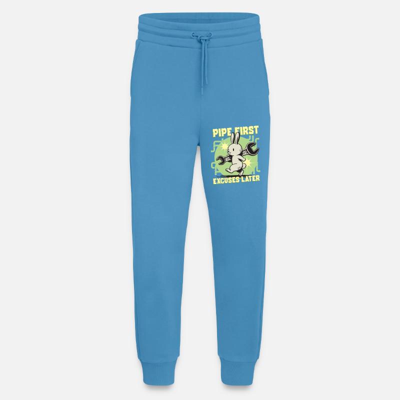 Pipelayer Pipe Builder Pipe First - Jogging Pants - made by SPREAD  -  Sol Blue