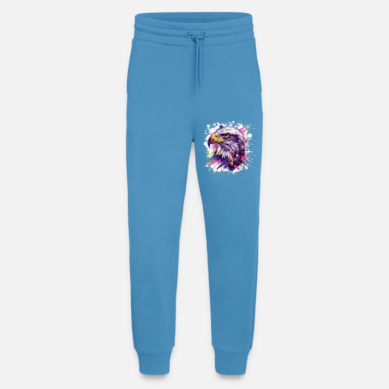 Farbexplosion Adlerkopf Kunst - Jogginghose - made by SPREAD - Sol Blue