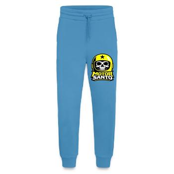 Logo du Crâne de Motor Santo - Pantalon de jogging bio décontracté fabriqué en UE -  Sol Blue - Devant