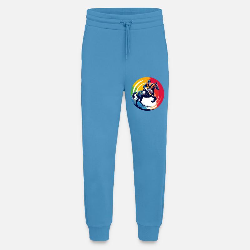 Regenbogen Springpferd Pferd Springreiten Motiv - Jogginghose - made by SPREAD -  Sol Blue