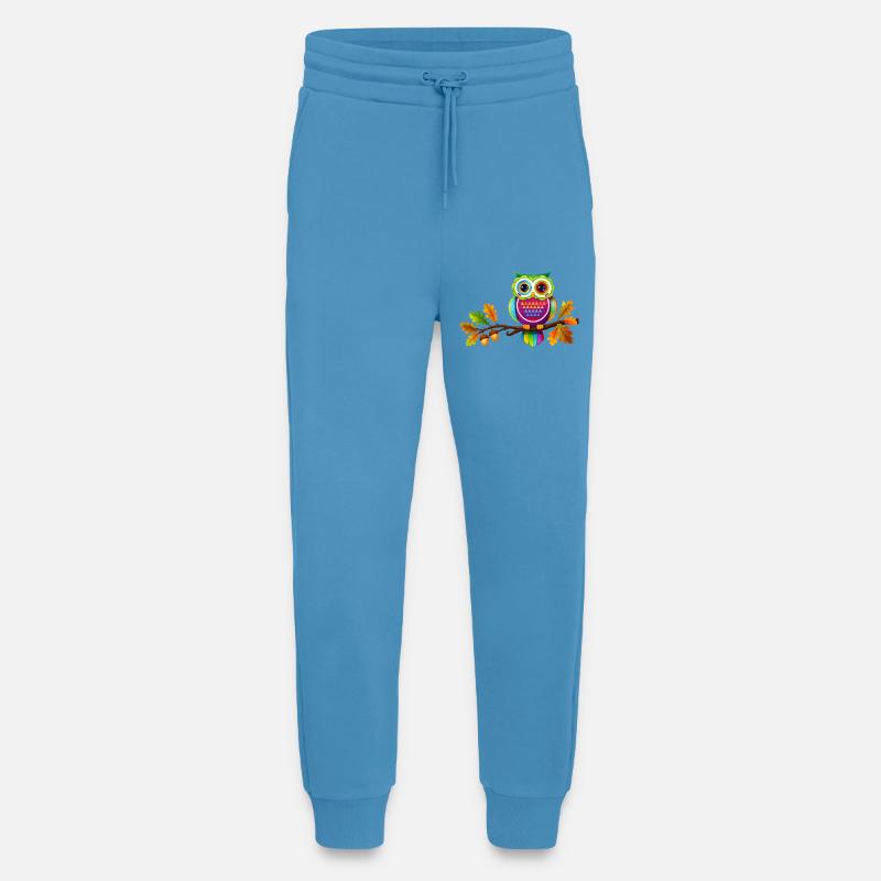 Bunte Eule auf Ast mit Herbstblättern - Jogginghose - made by SPREAD -  Sol Blue