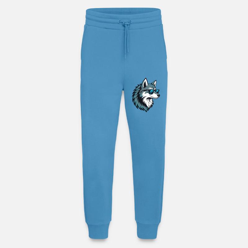 Stylischer Wolf mit blauer Brille - Jogginghose - made by SPREAD -  Sol Blue