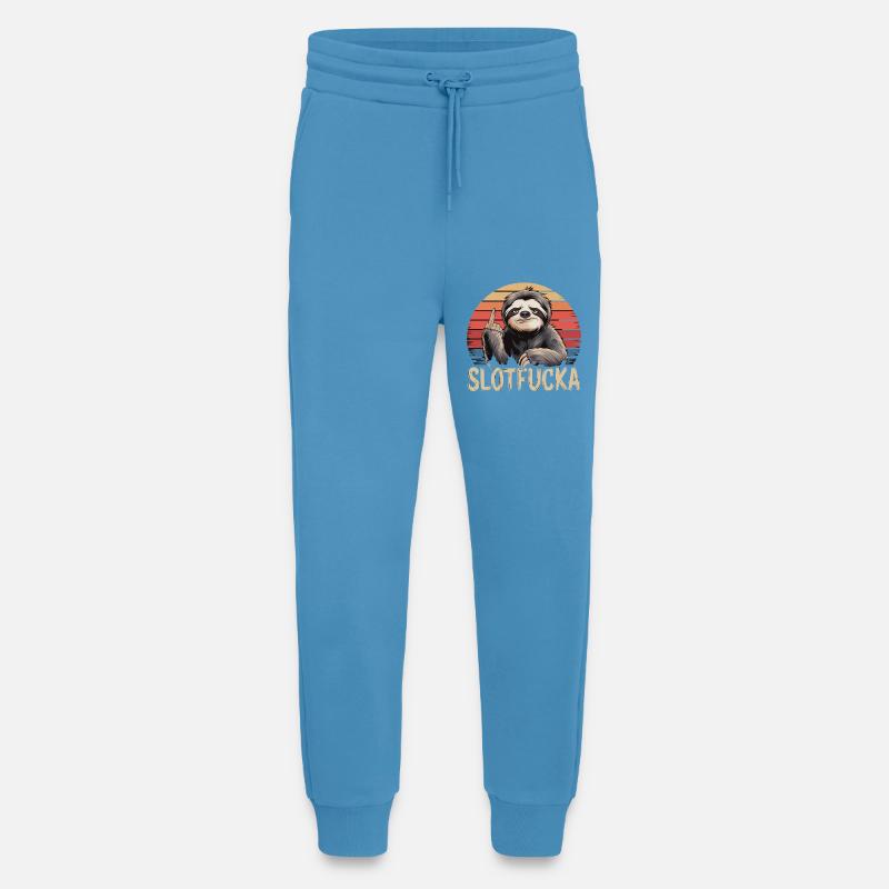  Faultier Mittelfinger Retro Humor Sarkasmus - Jogginghose - made by SPREAD -  Sol Blue