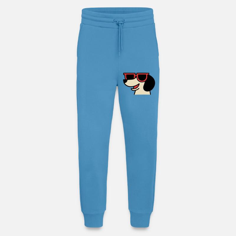 Patron aux lunettes teckel cool - Pantalon de jogging bio décontracté fabriqué en UE -  Sol Blue
