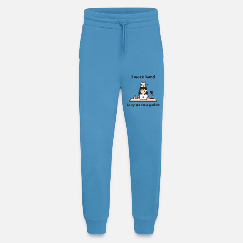 Bourreau de Chat Agité - Pantalon de jogging bio décontracté fabriqué en UE - Sol Blue