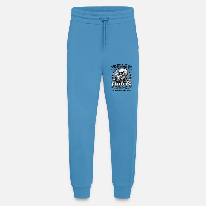Skeleton Drinking Coffee Idiots - Jogging Pants - made by SPREAD  -  Sol Blue