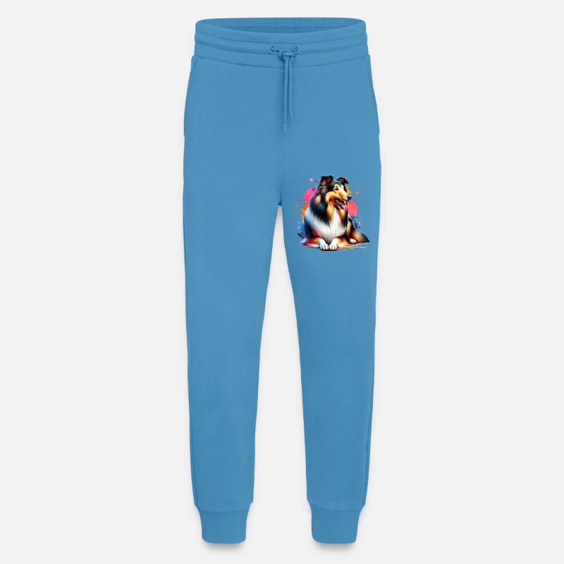 Langhaar Collie Geschenk - Jogginghose - made by SPREAD -  Sol Blue