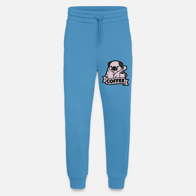 Pug Coffee Morning Grouch Banner - Jogging Pants - made by SPREAD  -  Sol Blue