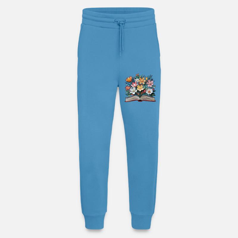 Buch und Blumen - Jogginghose - made by SPREAD - Sol Blue