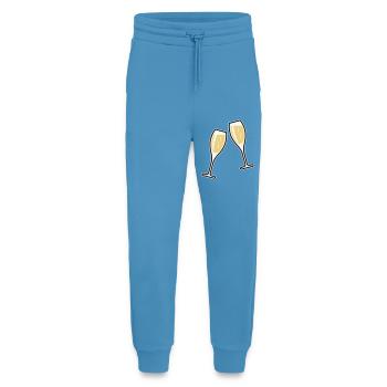2 Sektgläser (Sekt / Oval / Zu / 3C) - Jogginghose - made by SPREAD -  Sol Blue - Vorne