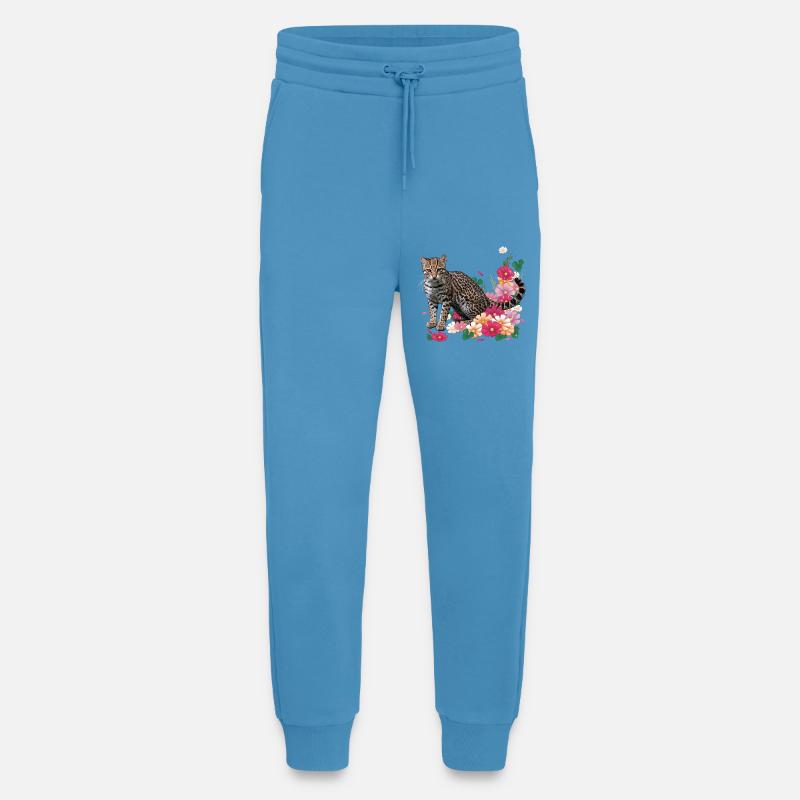 Floraler Leopard mit Blüten - Jogginghose - made by SPREAD -  Sol Blue