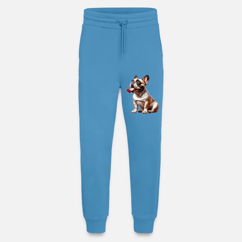 Bouledogue français - Pantalon de jogging bio décontracté fabriqué en UE - Sol Blue