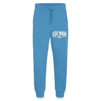 Blason vintage de la Cat Mom - Pantalon de jogging bio décontracté fabriqué en UE -  Sol Blue - Devant