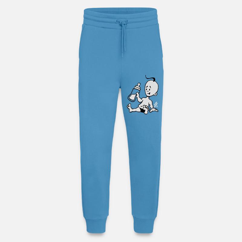 Baby mit einer Milchflasche - Jogginghose - made by SPREAD -  Sol Blue