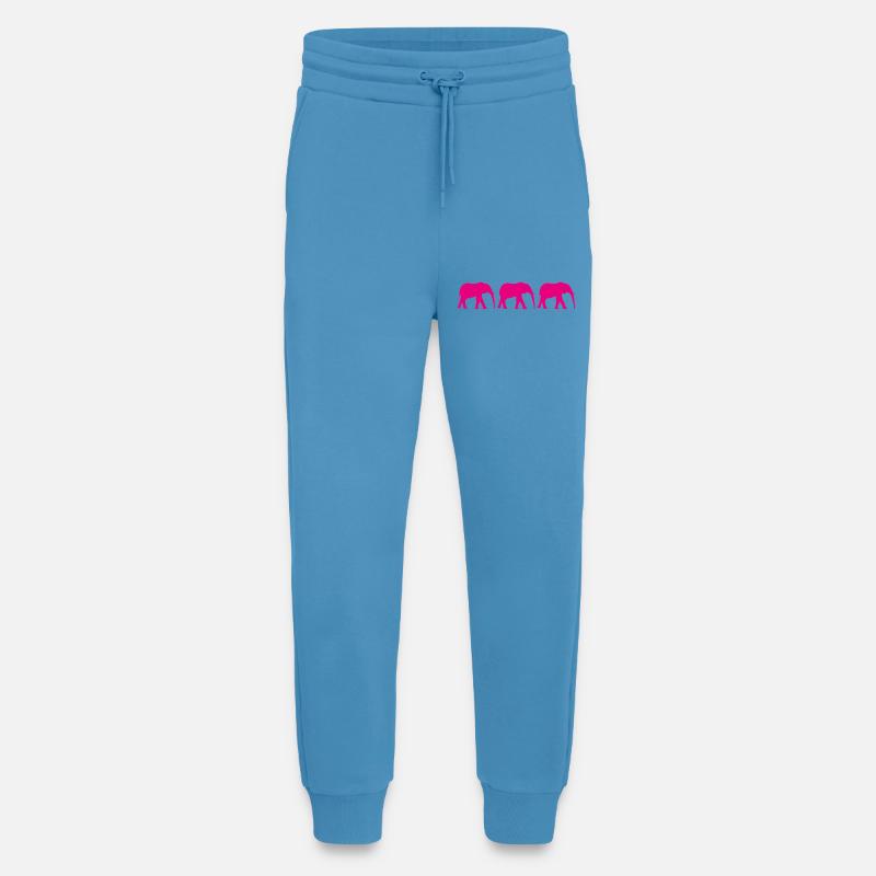 Pink elephants in a repeating pattern - Jogging Pants - made by SPREAD  -  Sol Blue